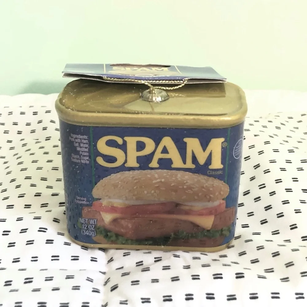 NWT - SPAM Decoupage Christmas Tree Ornament 6” - Picture 2 of 6